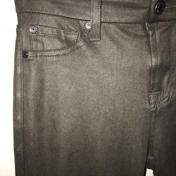 7 for All Mankind High Waisted Brown Faux Suede 25 - Picture 4 of 7